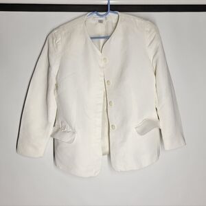 Petite Sophisticate Elegant Ivory Blazer